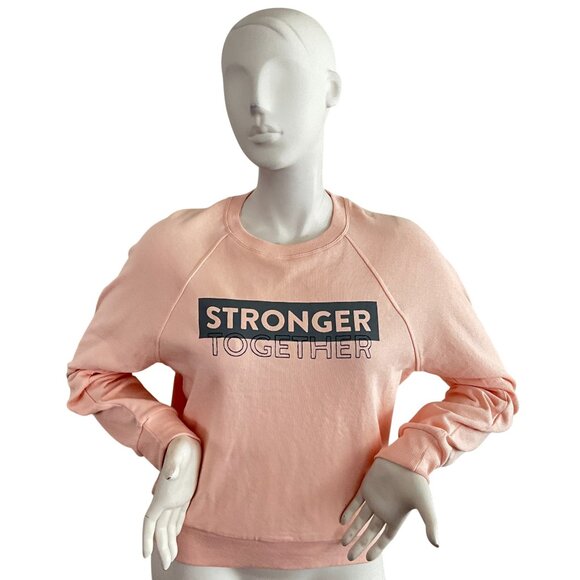 Peloton Unwind Pullover Crewneck Sweatshirt Graphic Tee Raglan Pink S - Picture 2 of 10
